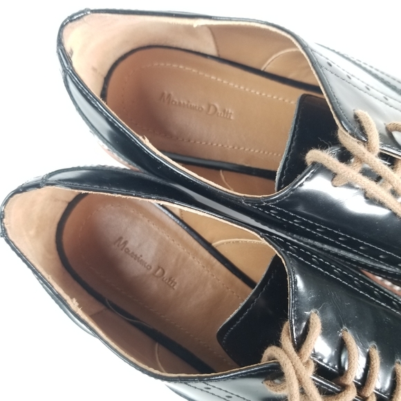 Massimo Dutti Women's Wingtip Oxford shoe. Black Size EU-38 US-7.5 - Picture 8 of 11